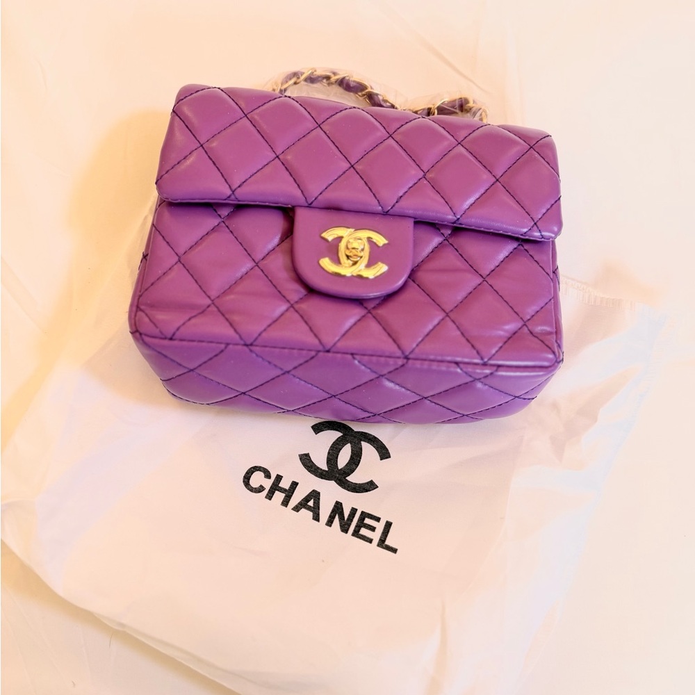 Classic Inspired Purple Quilted Purse